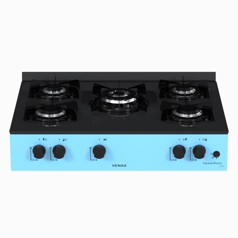 Fogao a Gas Portatil 5 Bocas Venax Grand Petit Line Azul