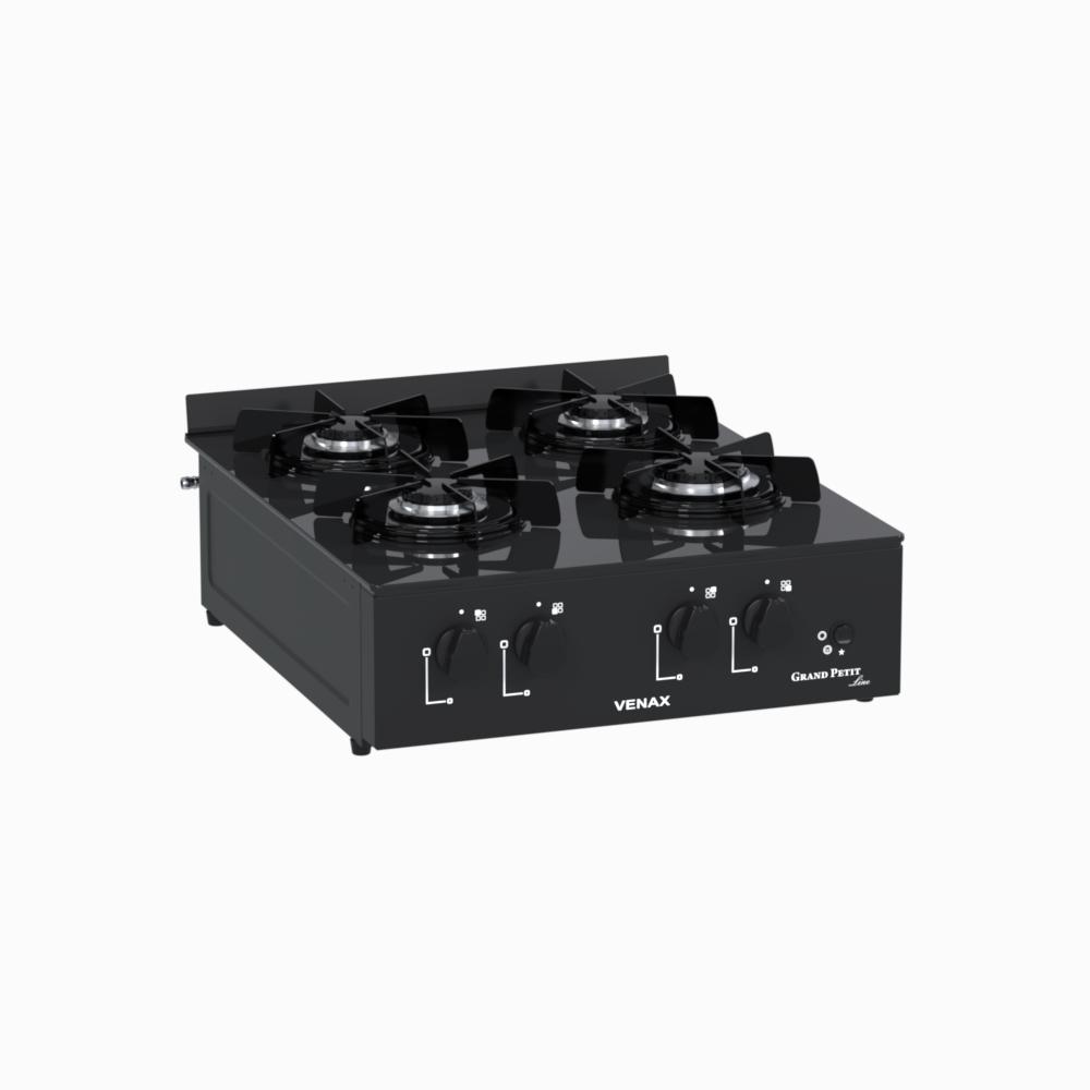 Fogao a Gas Portatil 4 Bocas Venax Grand Petit Line Preto