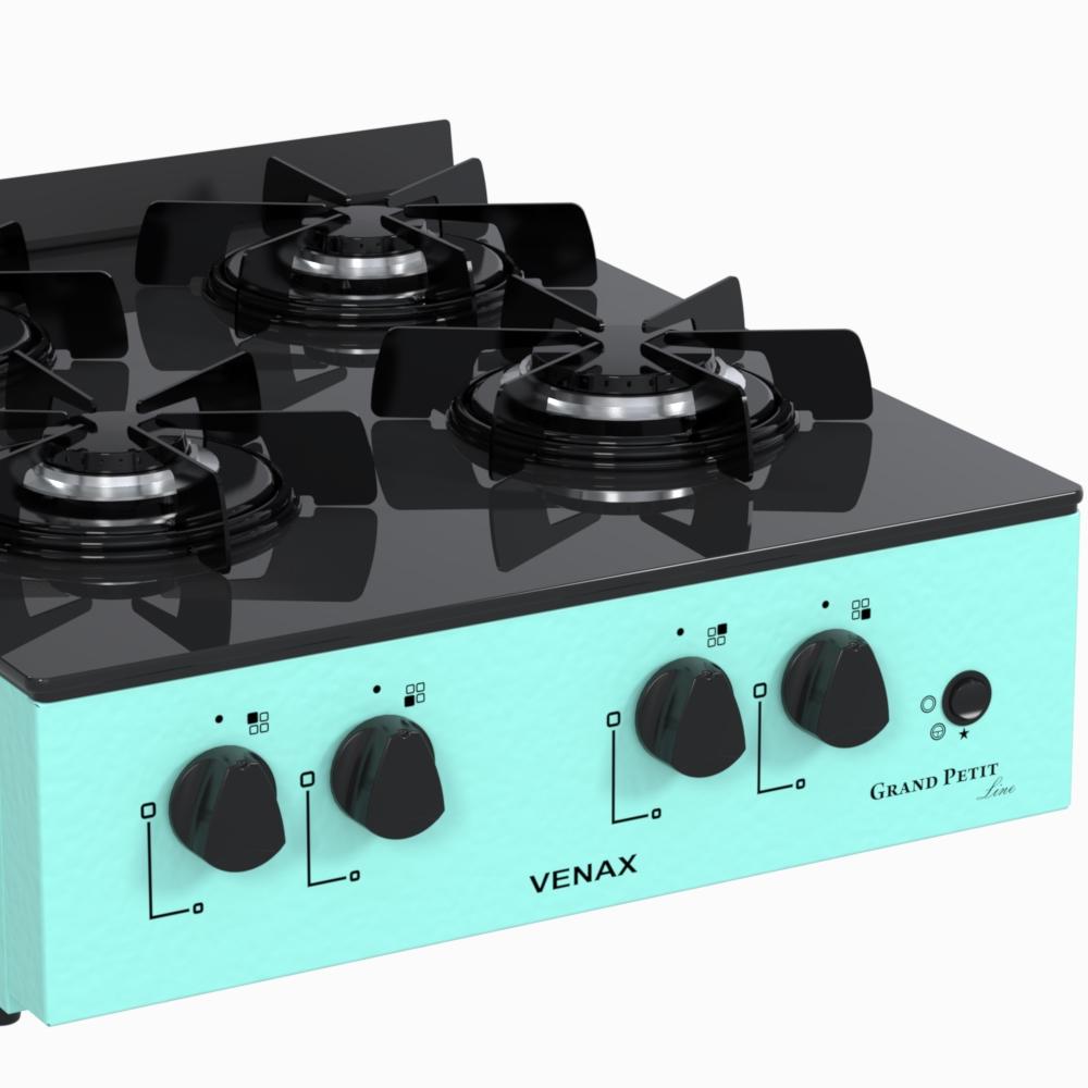 Fogao a Gas Portatil 4 Bocas Venax Grand Petit Line Verde