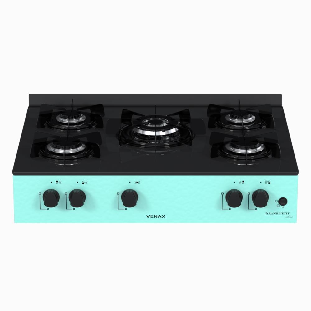 Fogao a Gas Portatil 5 Bocas Venax Grand Petit Line Verde