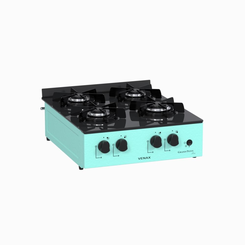 Fogao a Gas Portatil 4 Bocas Venax Grand Petit Line Verde