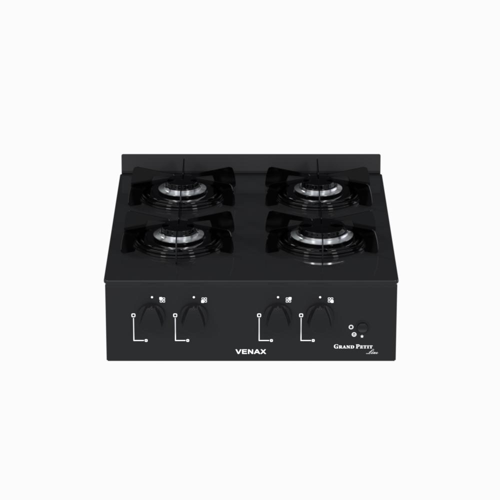Fogao a Gas Portatil 4 Bocas Venax Grand Petit Line Preto