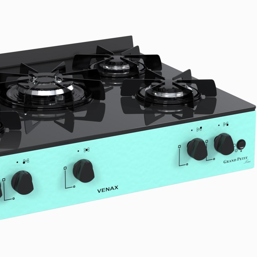 Fogao a Gas Portatil 5 Bocas Venax Grand Petit Line Verde