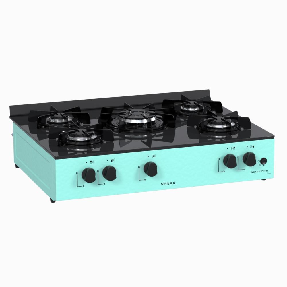 Fogao a Gas Portatil 5 Bocas Venax Grand Petit Line Verde