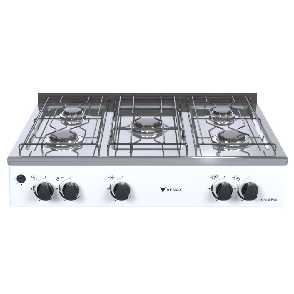 Fogao a Gas Portatil 5 Bocas Venax Grand Petit Vetro Branco
