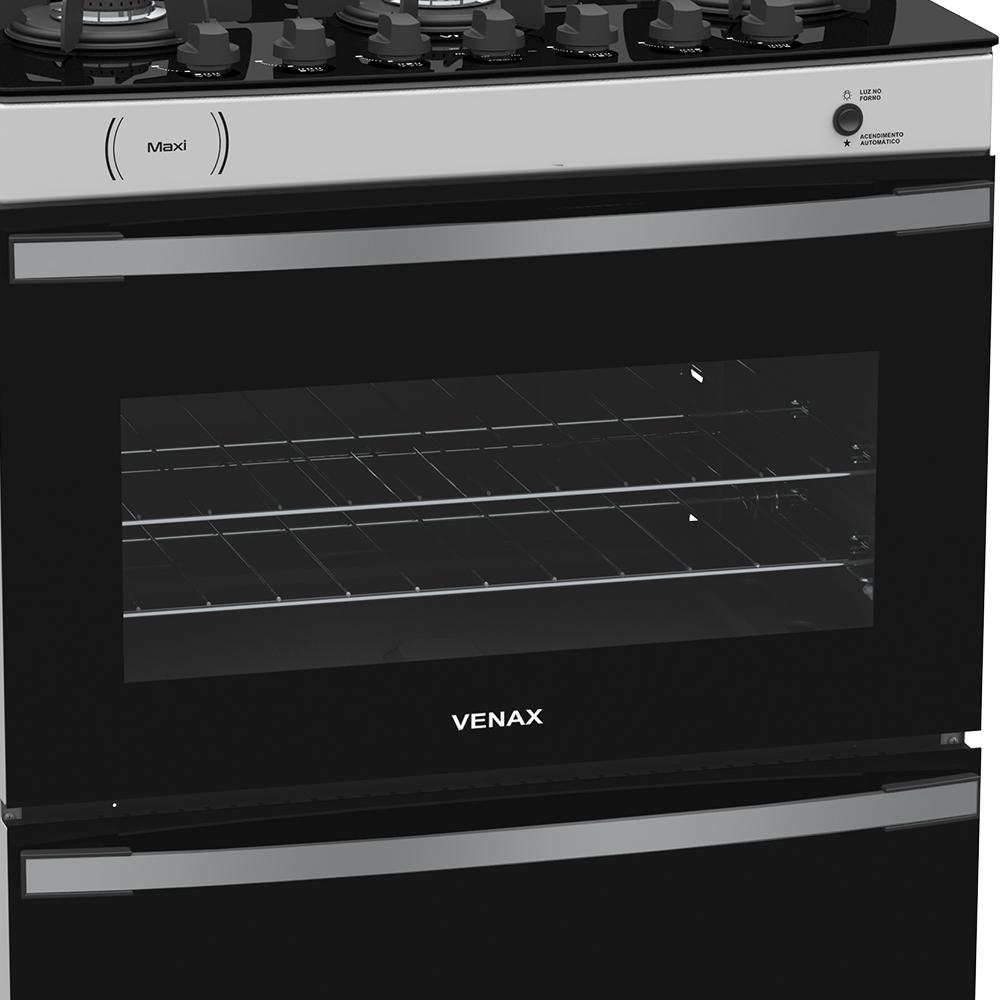 Fogao a Gas 6 Bocas Venax Maxi Vitreo Branco