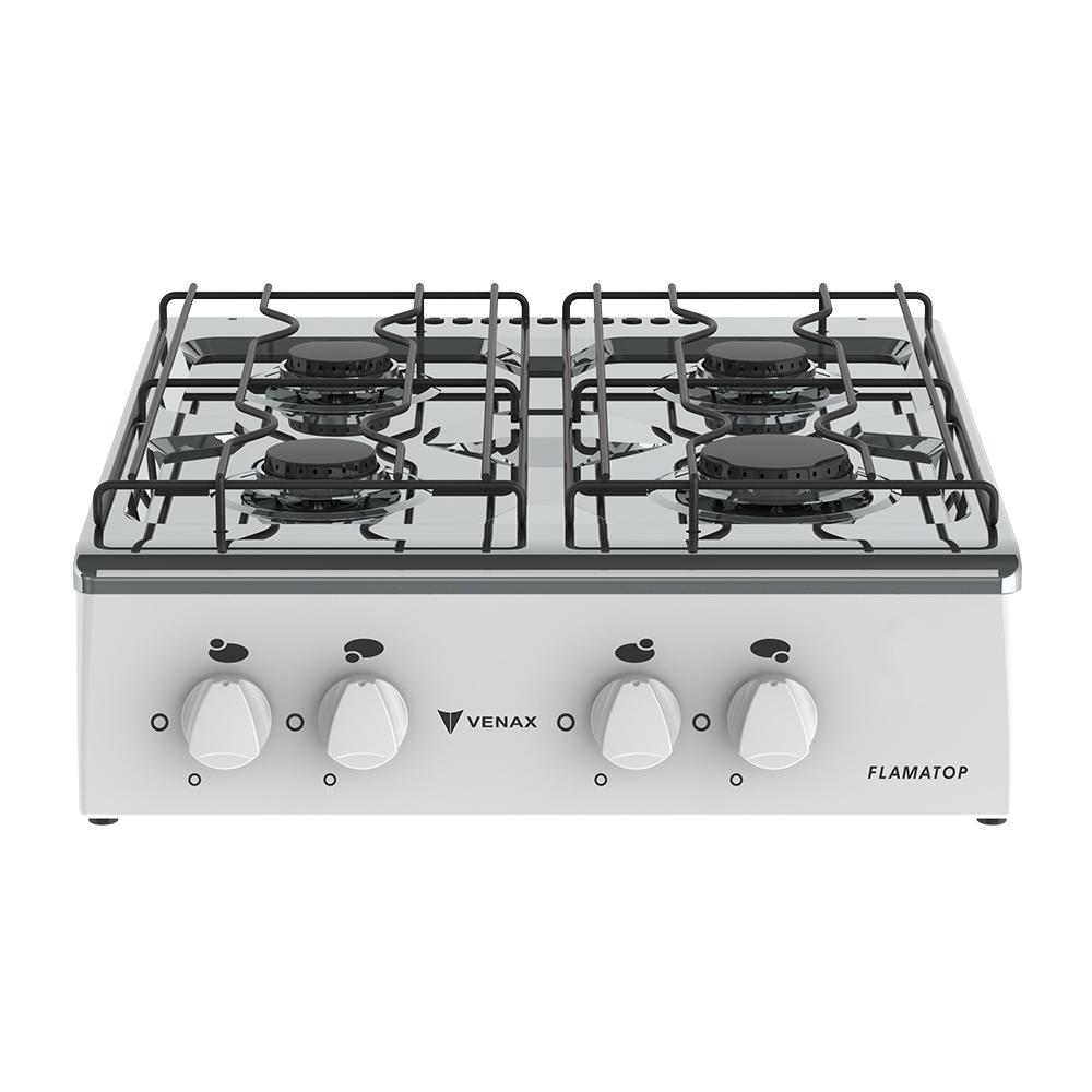 Fogao a Gas Portatil 4 Bocas Venax Flamatop Branco
