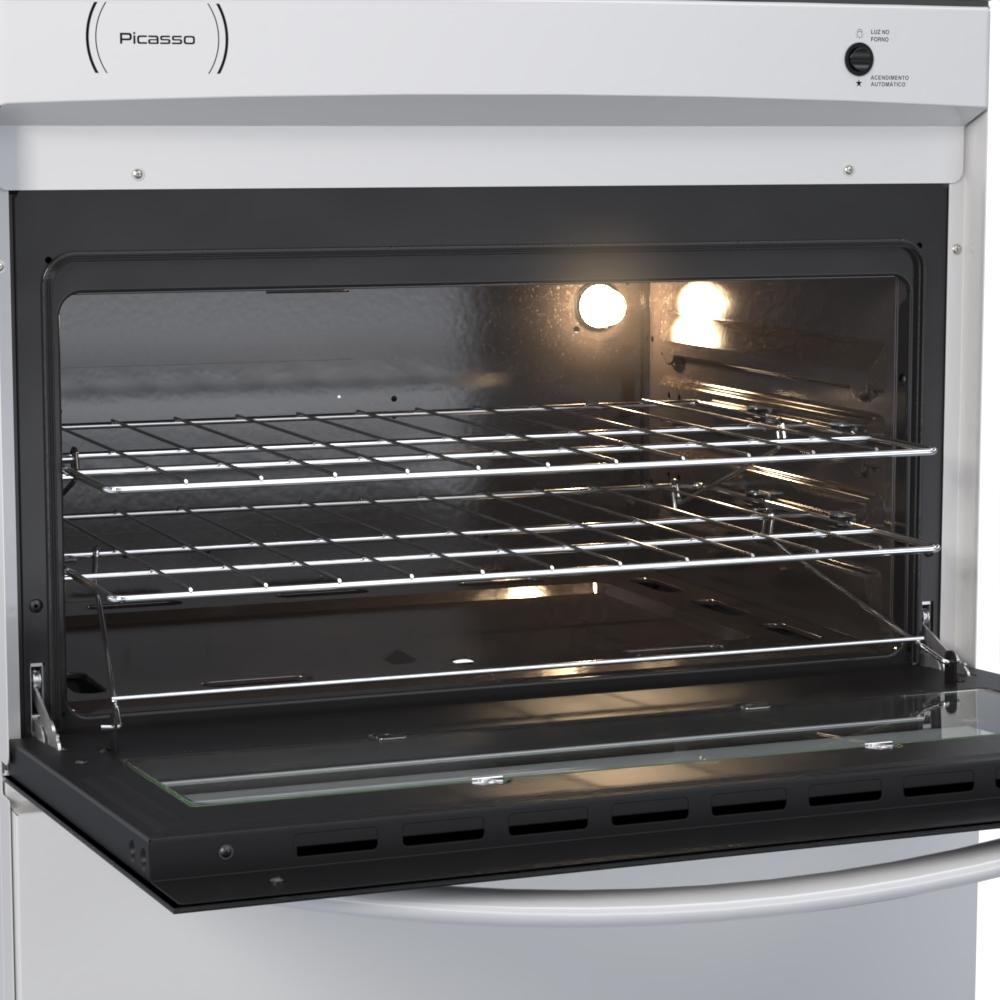 Fogao a Gas 5 Bocas Venax Picasso Vitreo Branco