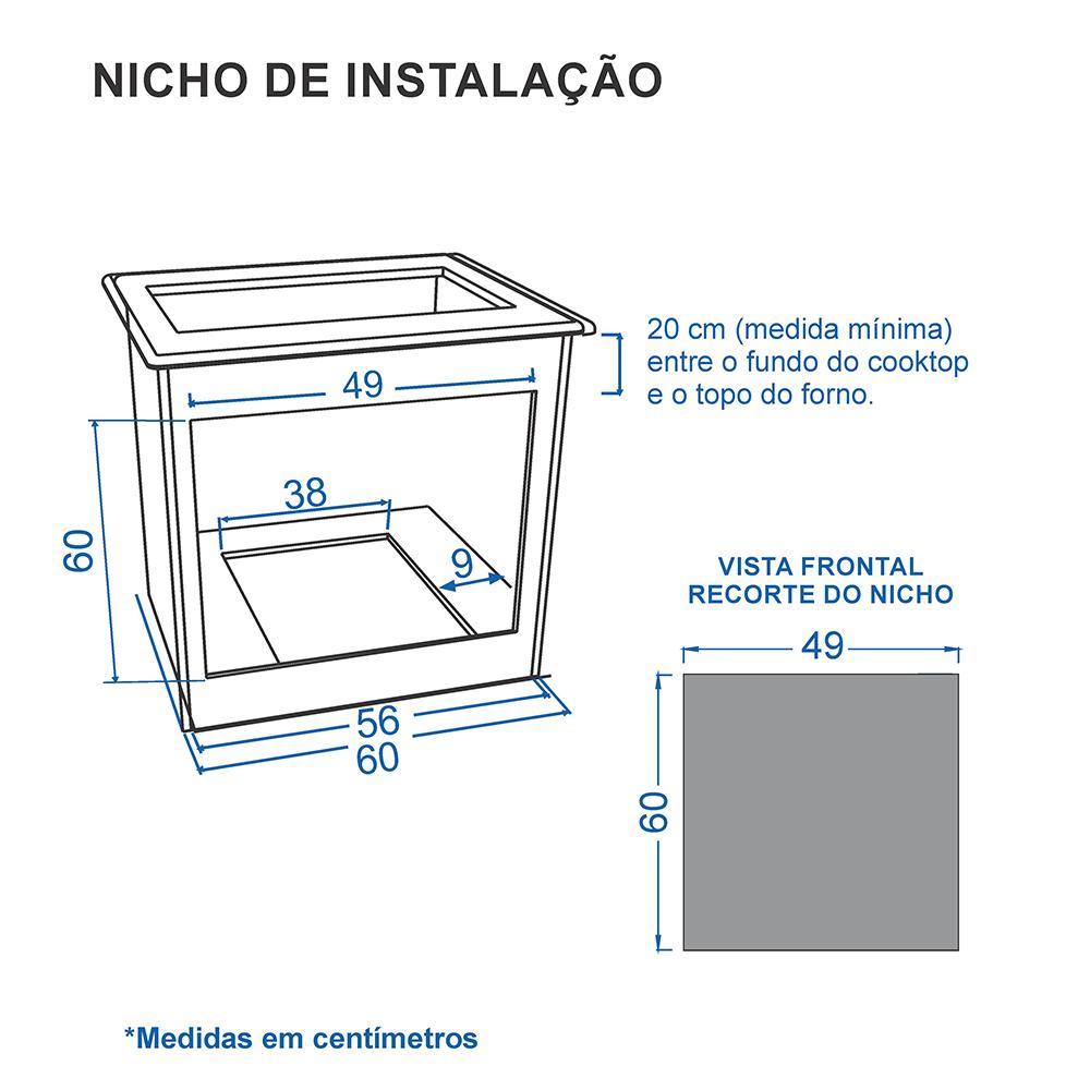 Forno Eletrico de Embutir Venax 51,8L Arena Lux Inox