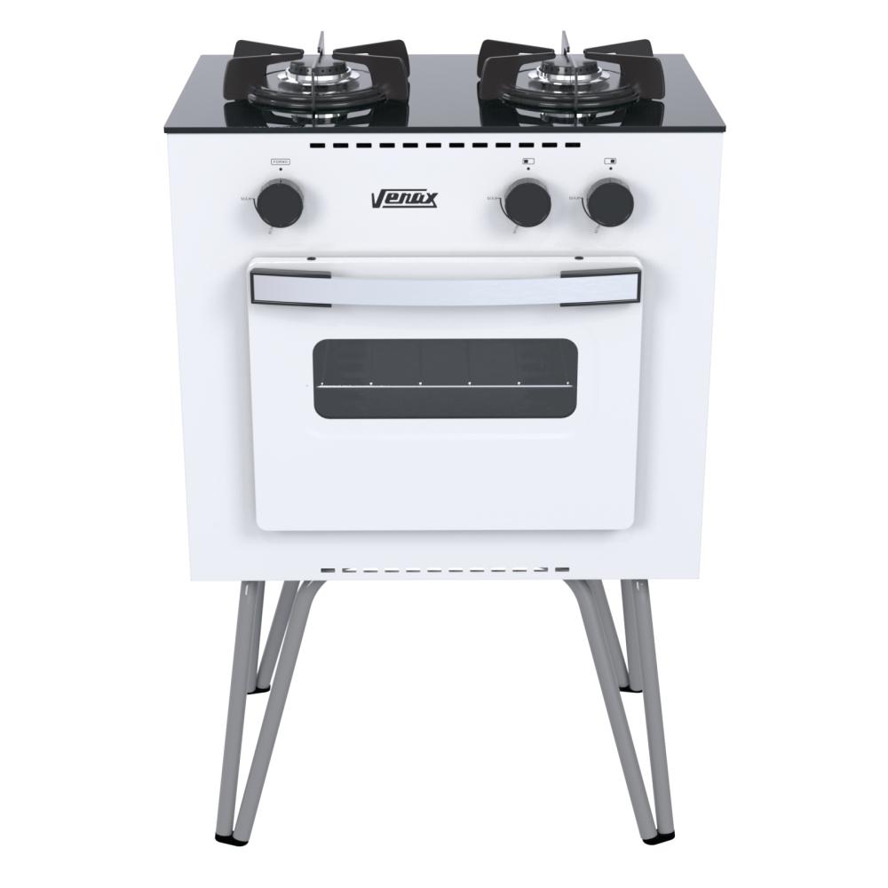 Fogao a Gas 2 Bocas com Forno Venax Mini Cook Branco