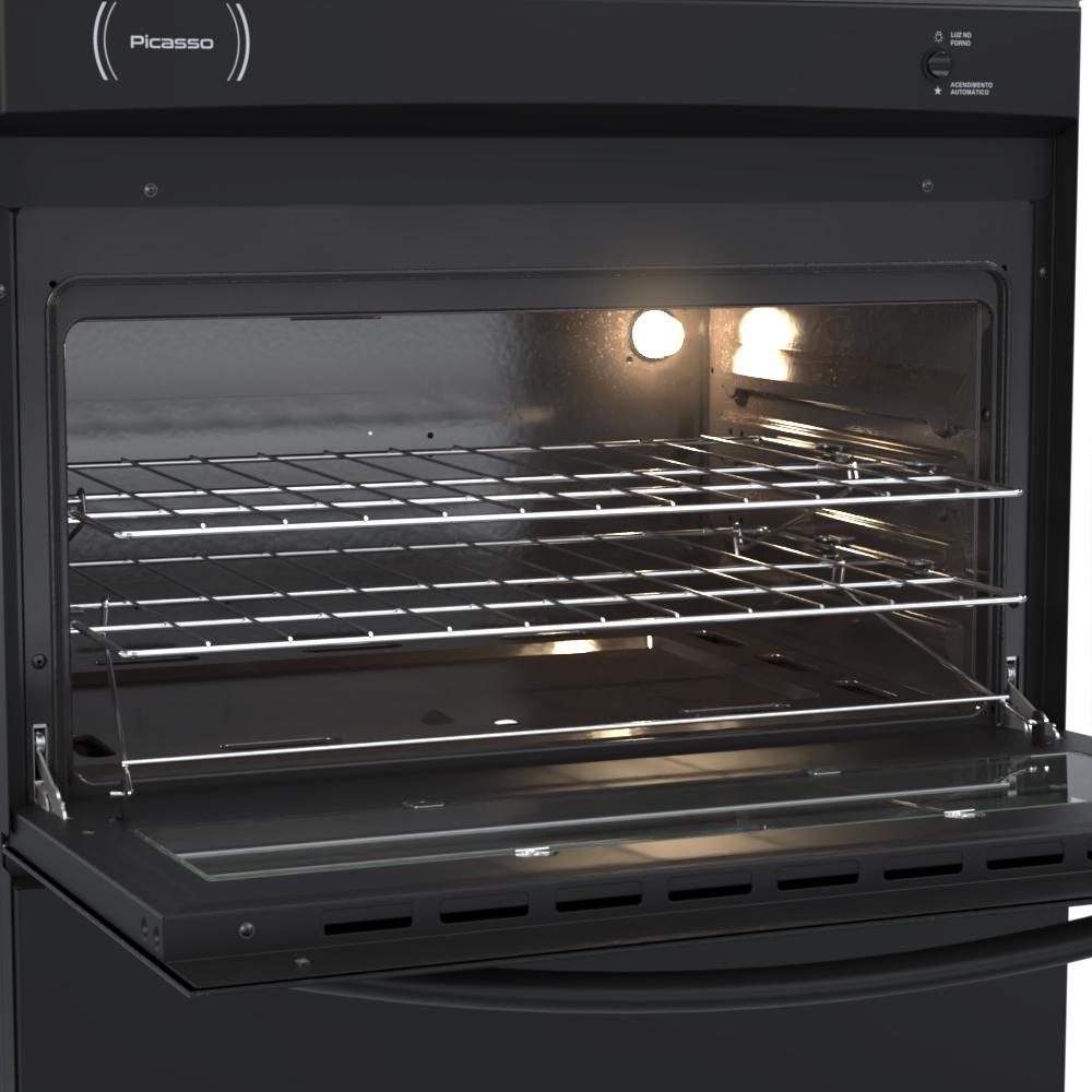 Fogao a Gas 5 Bocas Venax Picasso Vitreo Preto