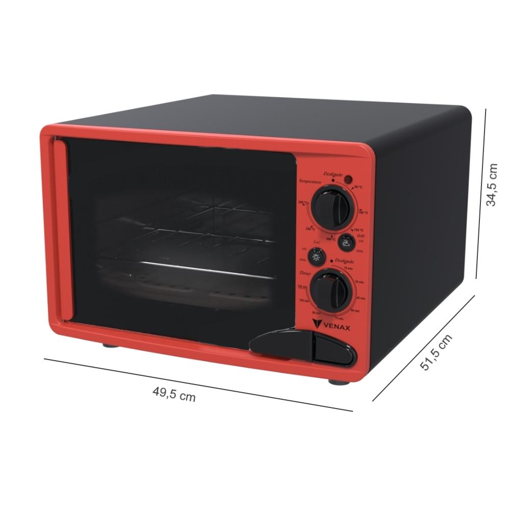 Forno Eletrico Venax 45L Classic Vintage Vermelho