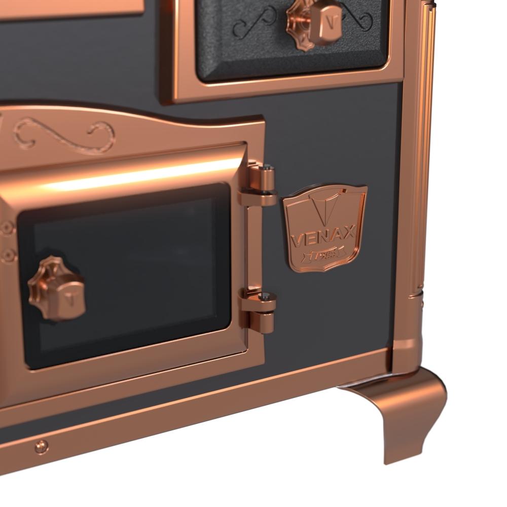 Fogao a Lenha Venax n 1 Princess Premium Preto Rose Gold