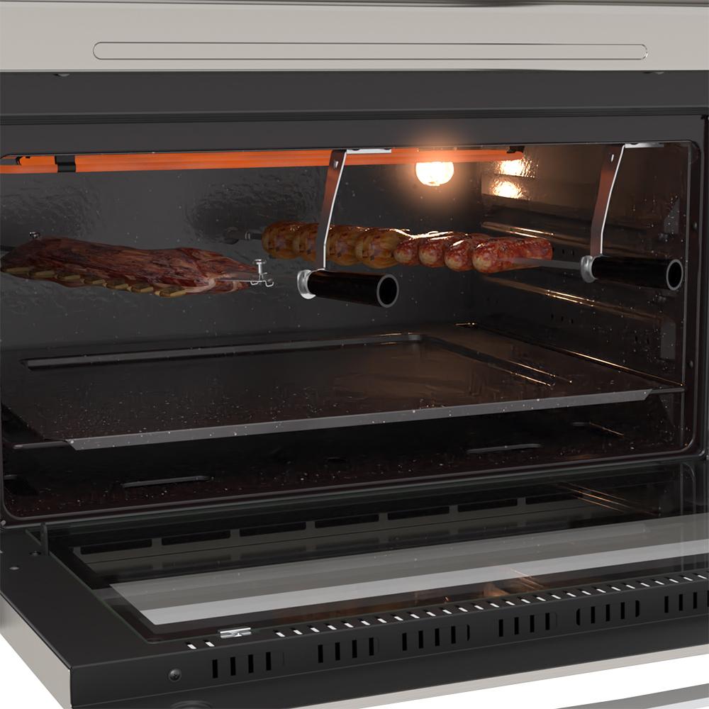 Fogao a Gas de Embutir 5 Bocas Venax Gaudi Platinum Vitreo Inox