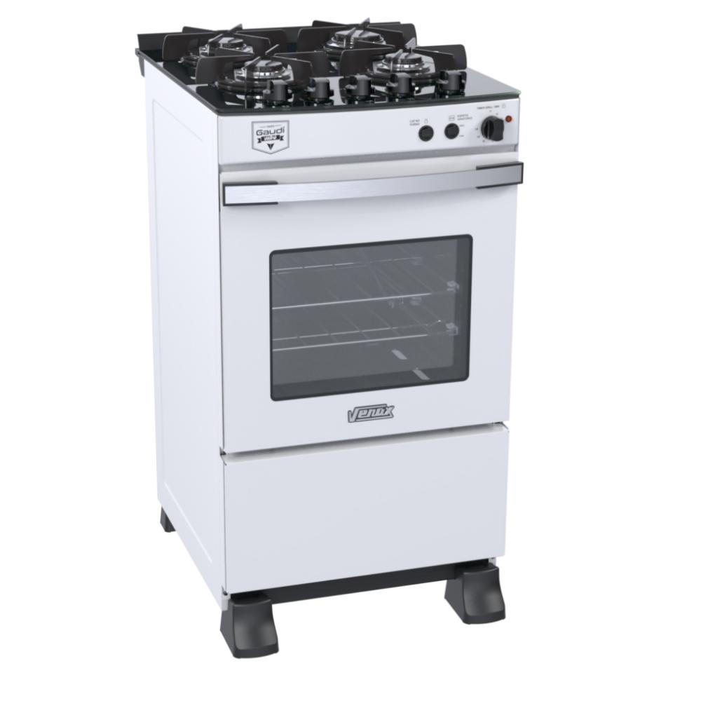 Fogao a Gas 4 Bocas Venax Gaudi Vetro Vitreo Branco