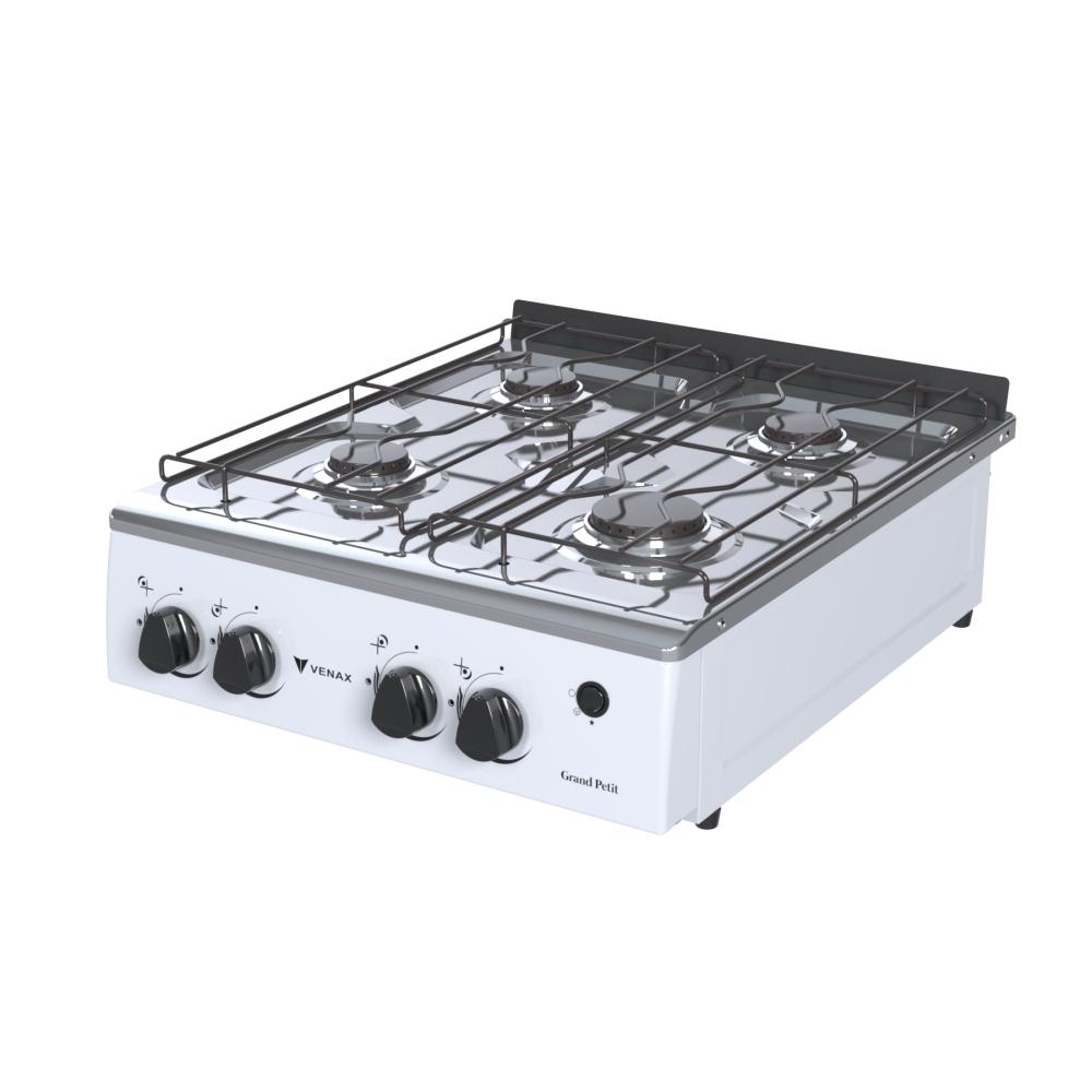 Fogao a Gas Portatil 4 Bocas Venax Grand Petit Vetro Branco