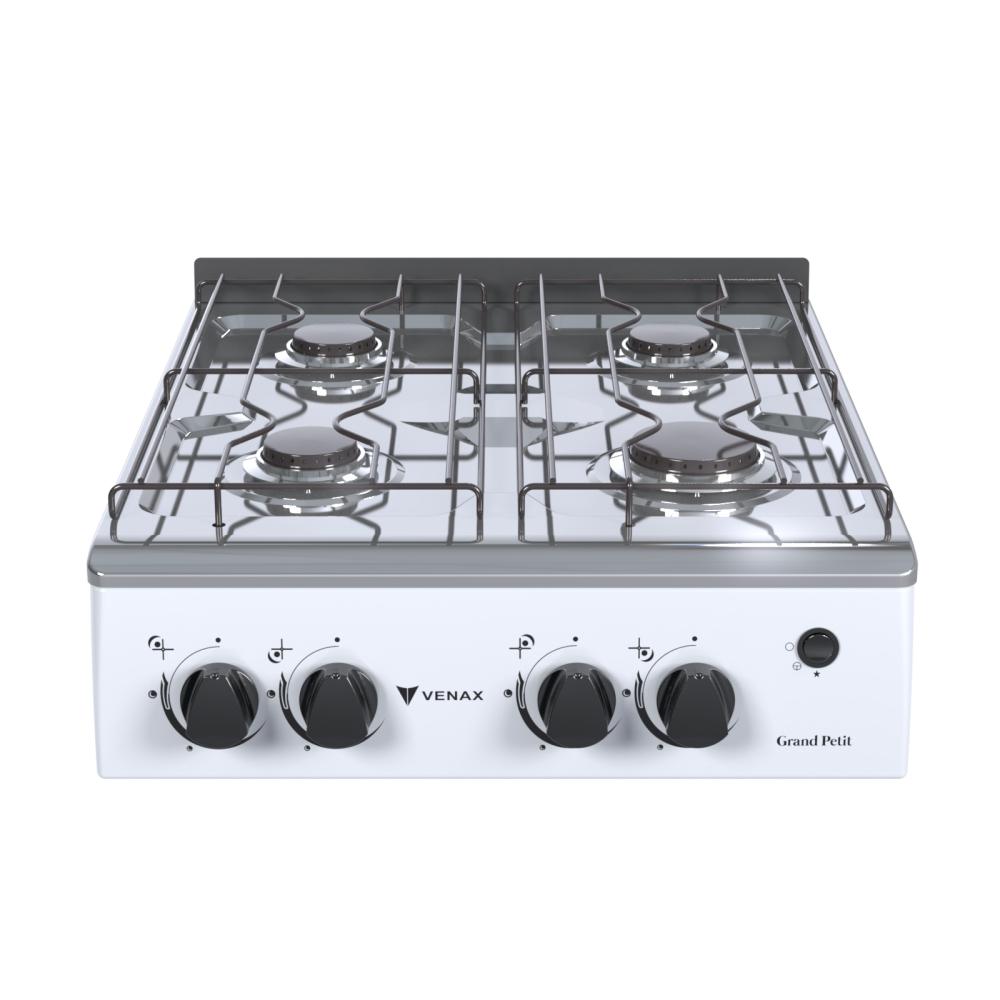 Fogao a Gas Portatil 4 Bocas Venax Grand Petit Vetro Branco