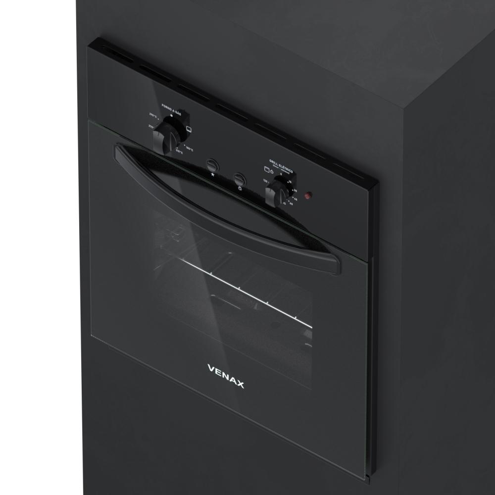 Forno de Embutir a Gas Venax 51,8L Totale Nero GIII