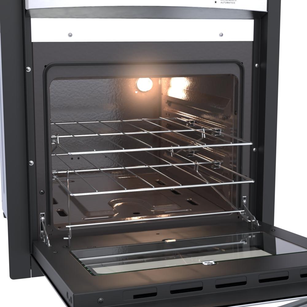 Fogao a Gas de Embutir 4 Bocas Venax Gaudi Prisma Vitreo EL Inox