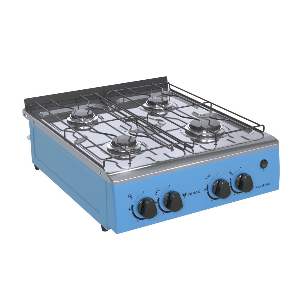 Fogao a Gas Portatil 4 Bocas Venax Grand Petit Vetro Azul