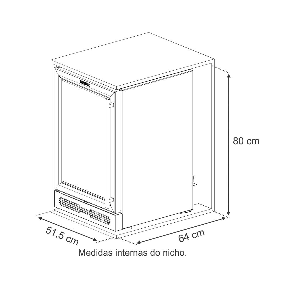 Champanheira de Embutir Venax 24 Garrafas Preto