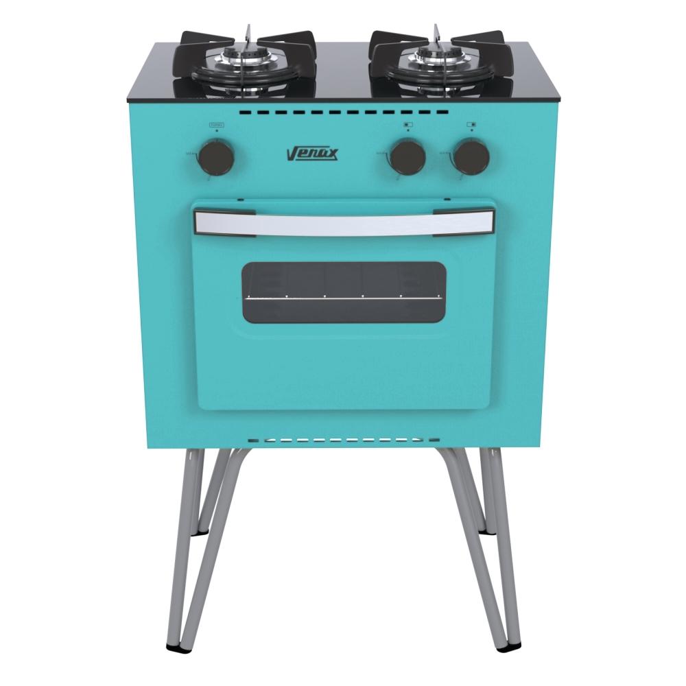 Fogao a Gas 2 Bocas com Forno Venax Mini Cook Verde