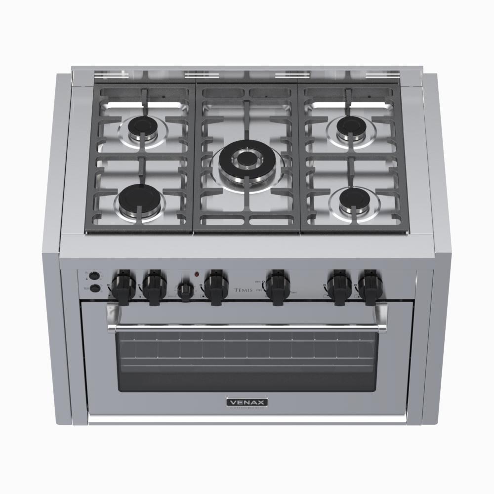 Fogao a Gas de Embutir 5 Bocas Venax Temis Inox