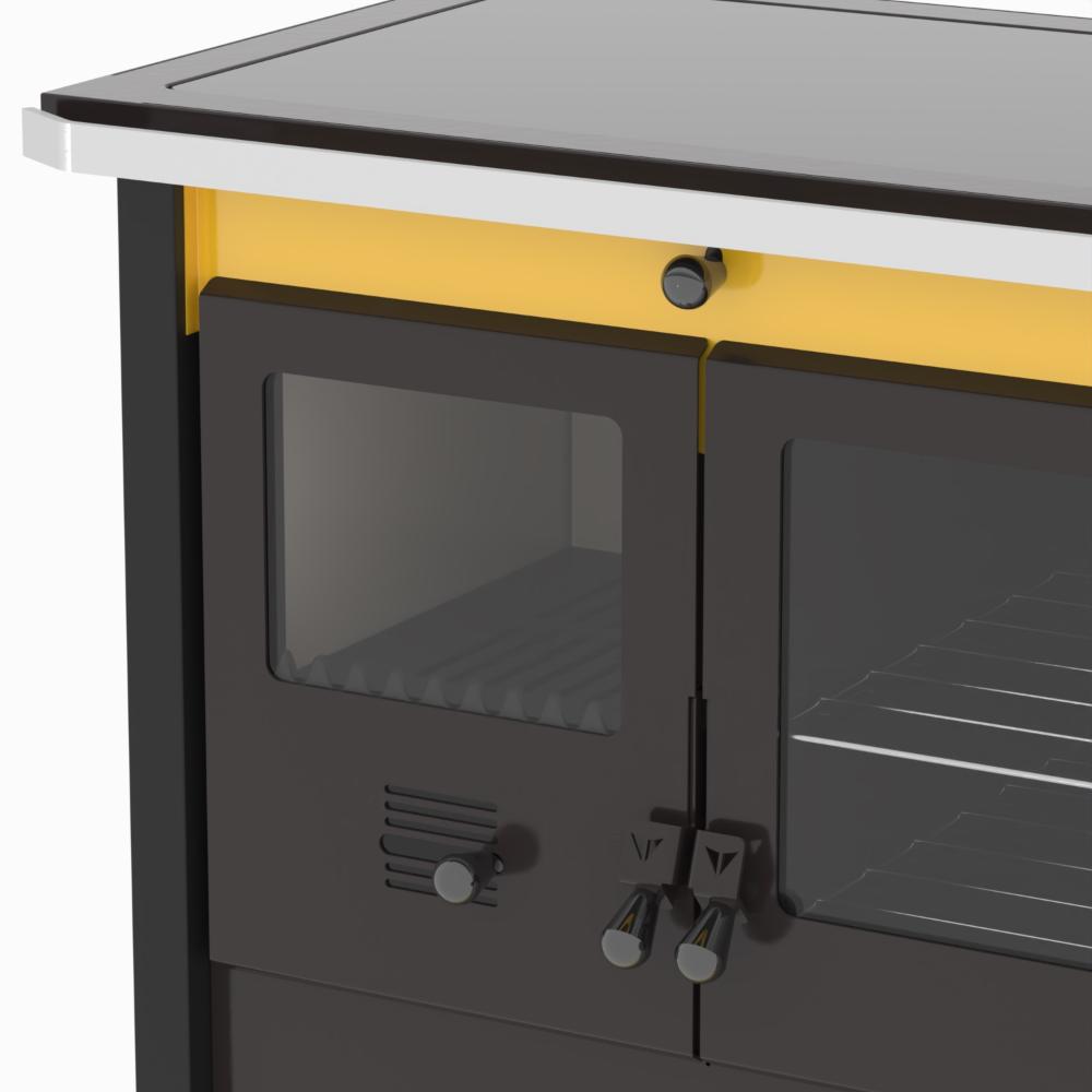 Fogao a Lenha Venax n 1 Le Corbusier Dupla Combustao Amarelo