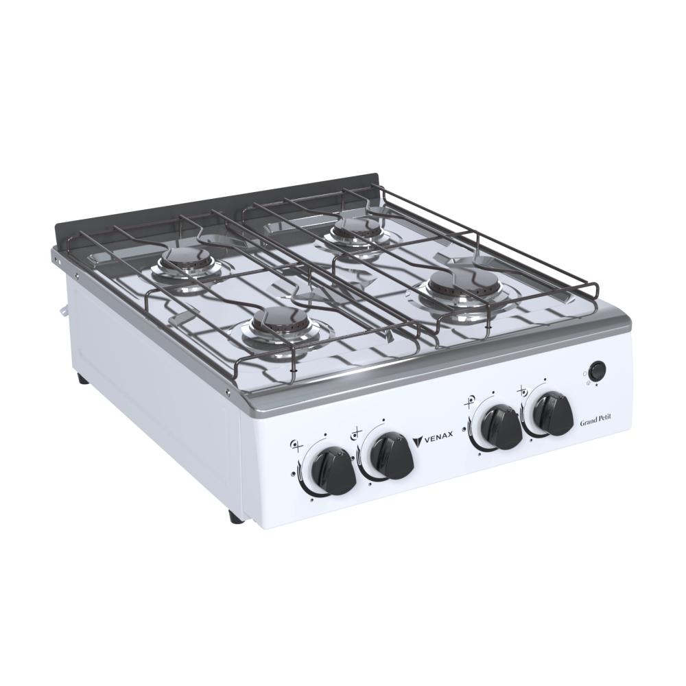 Fogao a Gas Portatil 4 Bocas Venax Grand Petit Vetro Branco