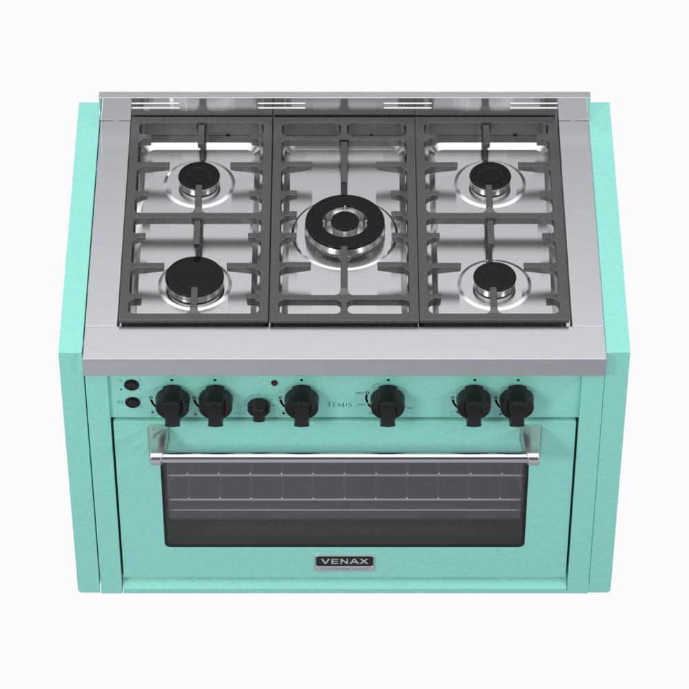 Fogao a Gas de Embutir 5 Bocas Venax Temis Verde