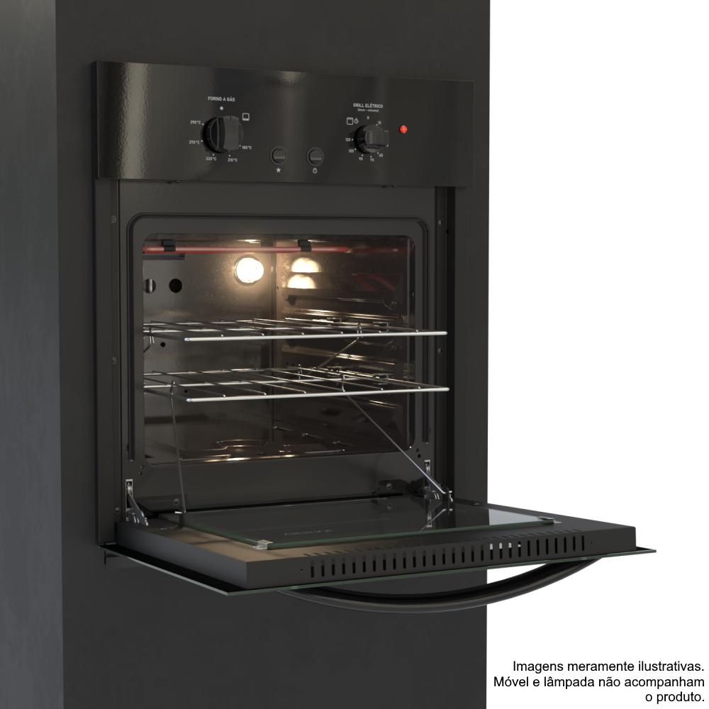 Forno de Embutir a Gas Venax 51,8L Totale Nero GIII