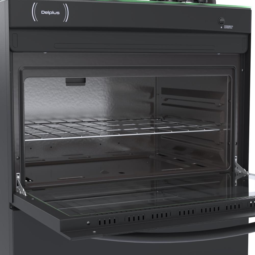 Fogao a Gas 6 Bocas Venax Delplus Vitreo BL Preto