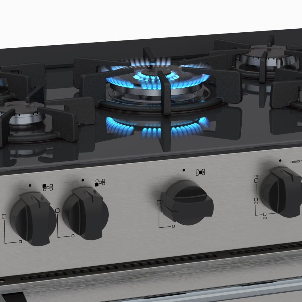 Fogao a Gas 5 Bocas Venax Gaudi Line Inox