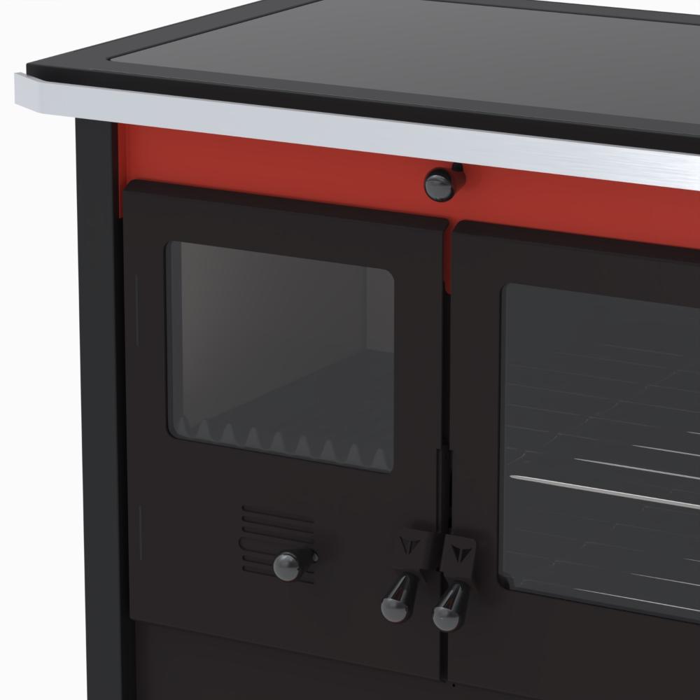 Fogao a Lenha Venax n 2 Le Corbusier Dupla Combustao Vermelho
