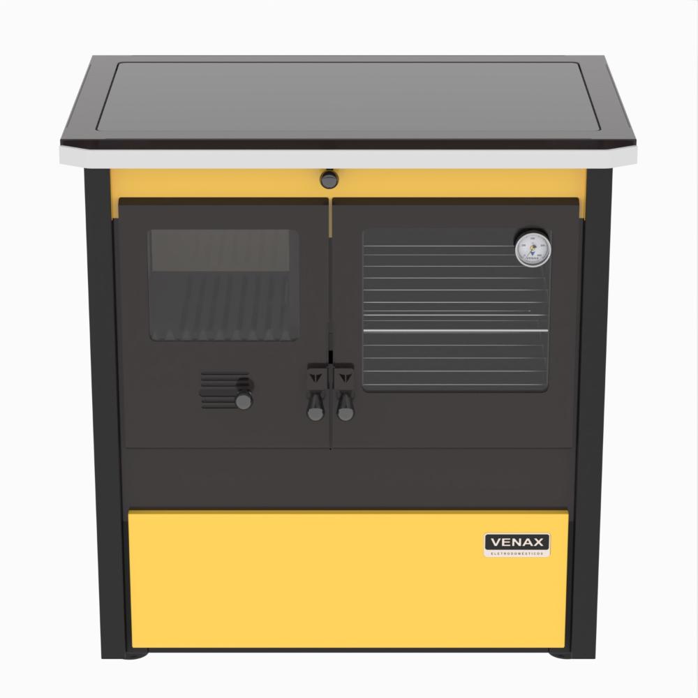 Fogao a Lenha Venax n 2 Le Corbusier Dupla Combustao Amarelo