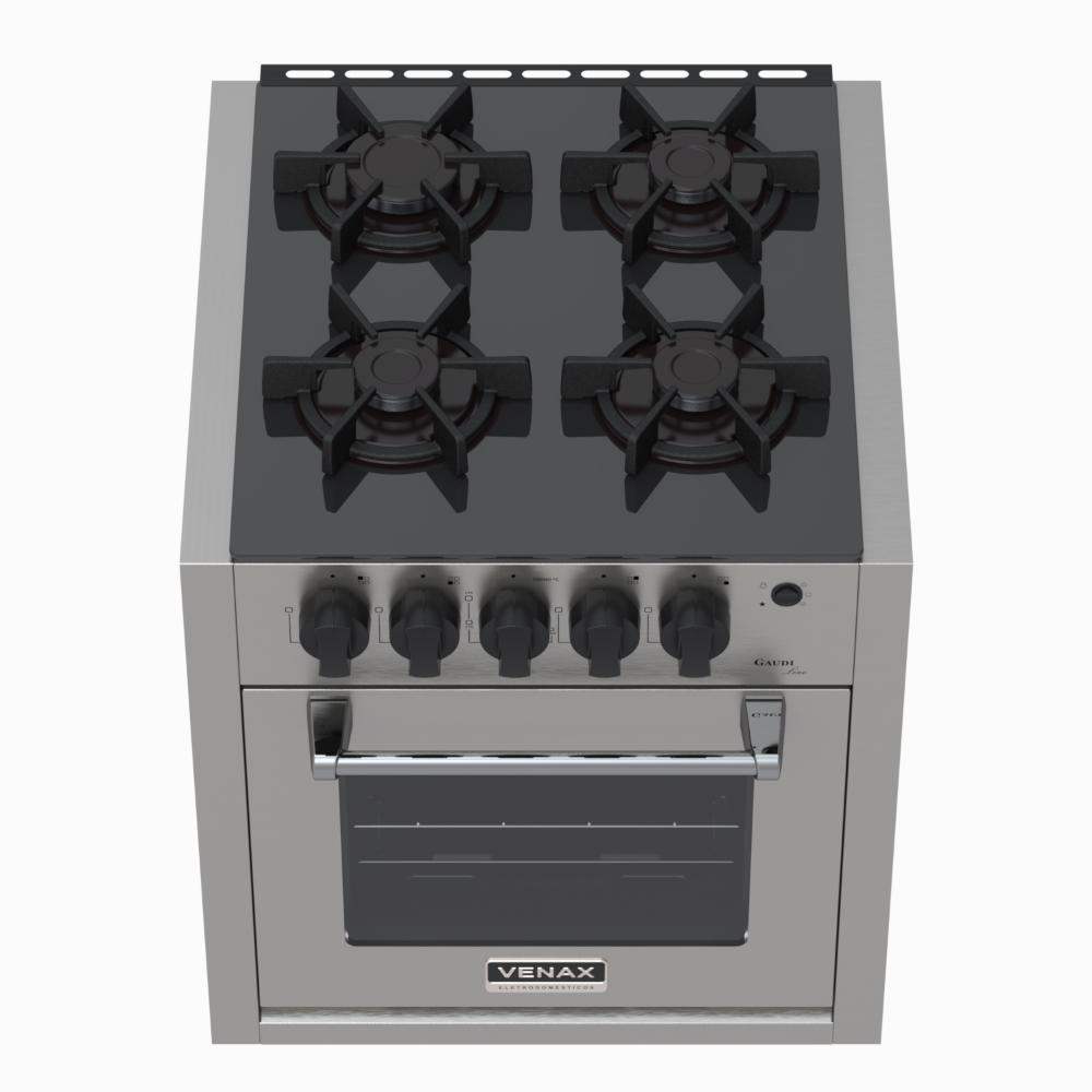 Fogao a Gas de Embutir 4 Bocas Venax Gaudi Line Inox