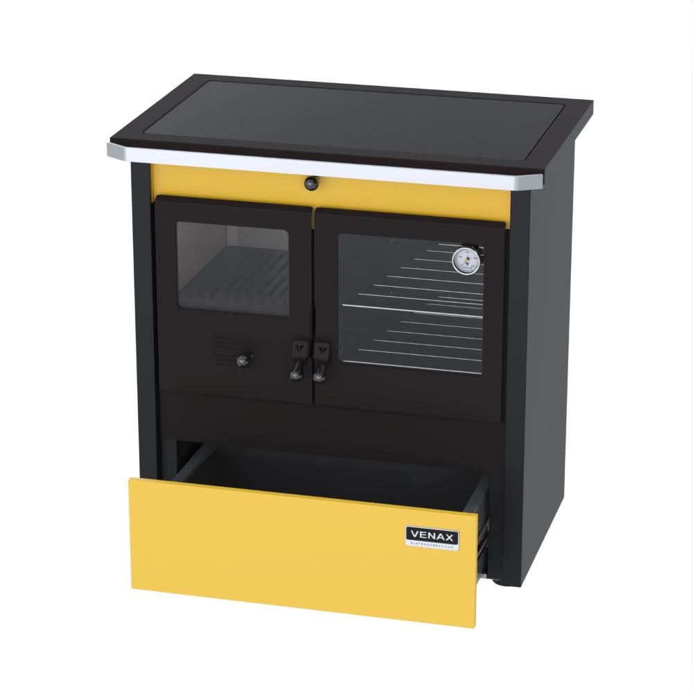 Fogao a Lenha Venax n 1 Le Corbusier Dupla Combustao Amarelo