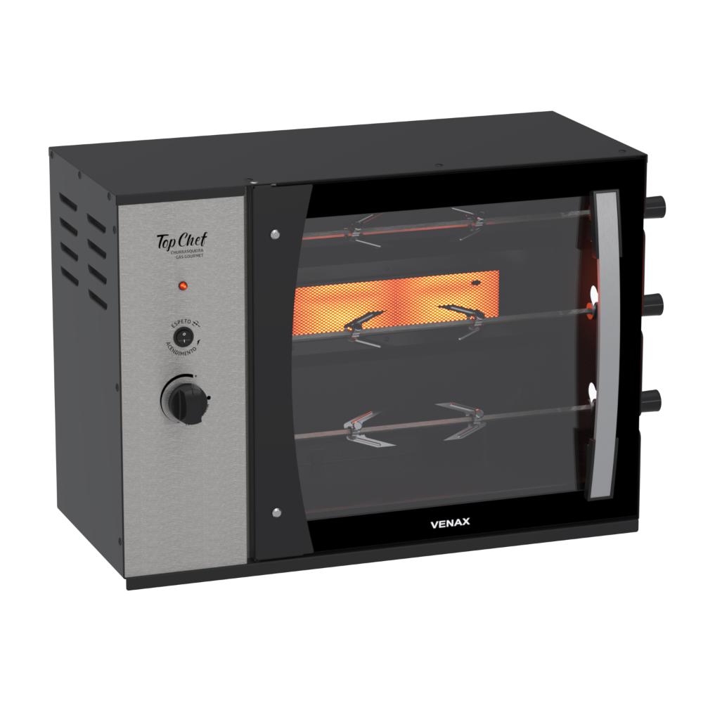 Churrasqueira a Gas Venax Top Chef Gourmet 3 Preto