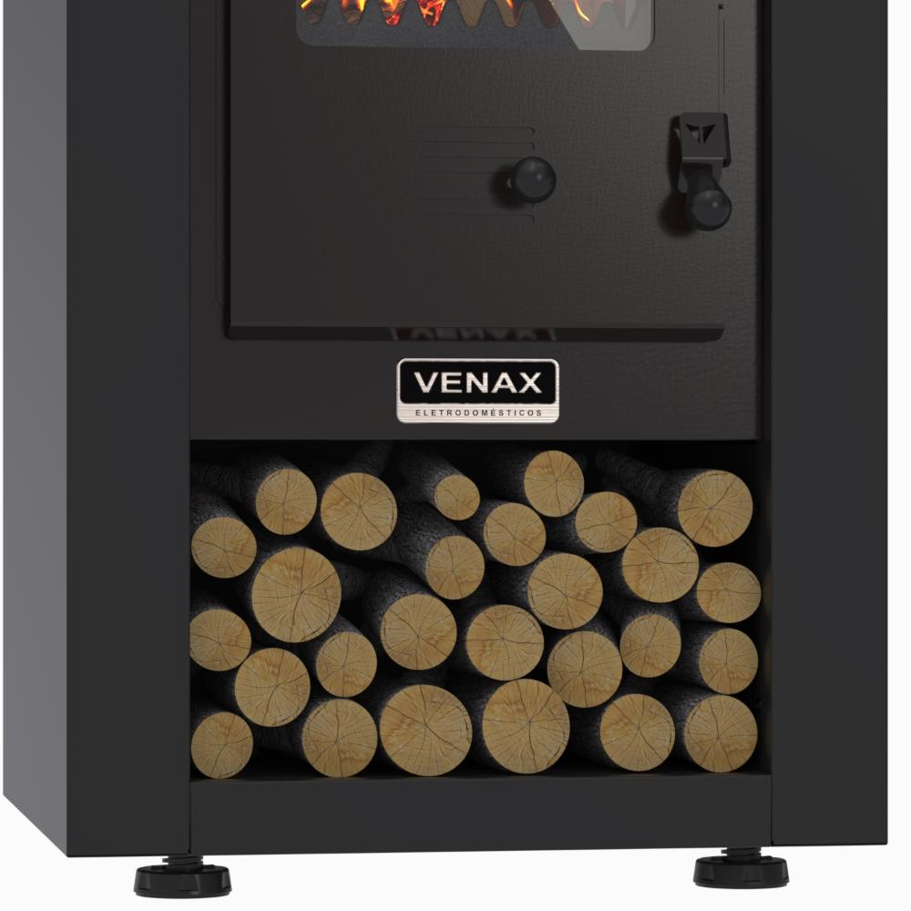 Calefator a Lenha Venax Pyron Dupla Combustao Preto