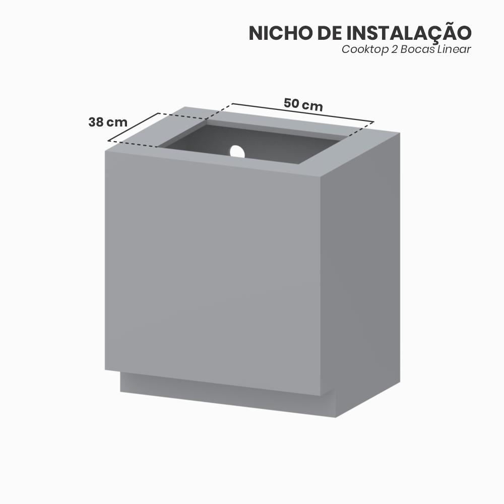 Cooktop a Gas Linear 2 Bocas Venax Arena Preto