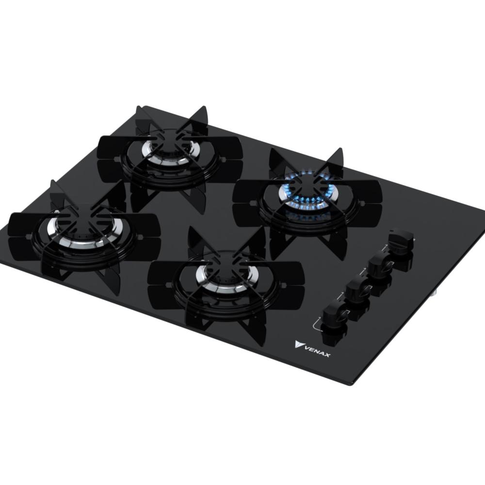 Cooktop a Gas 4 Bocas Venax Volare Preto