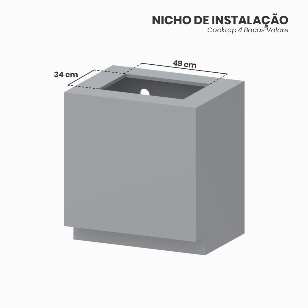 Cooktop a Gas 4 Bocas Venax Volare Preto