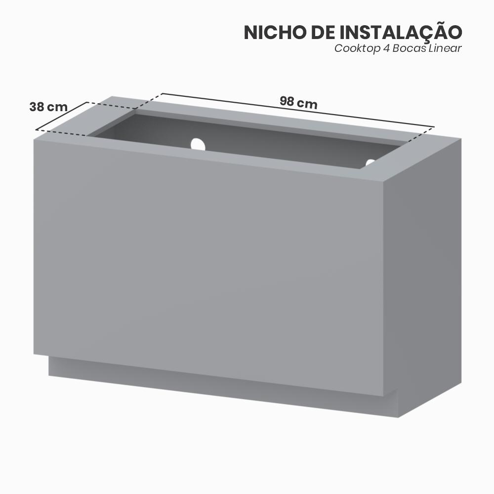 Cooktop a Gas Linear 4 Bocas Venax Arena Preto