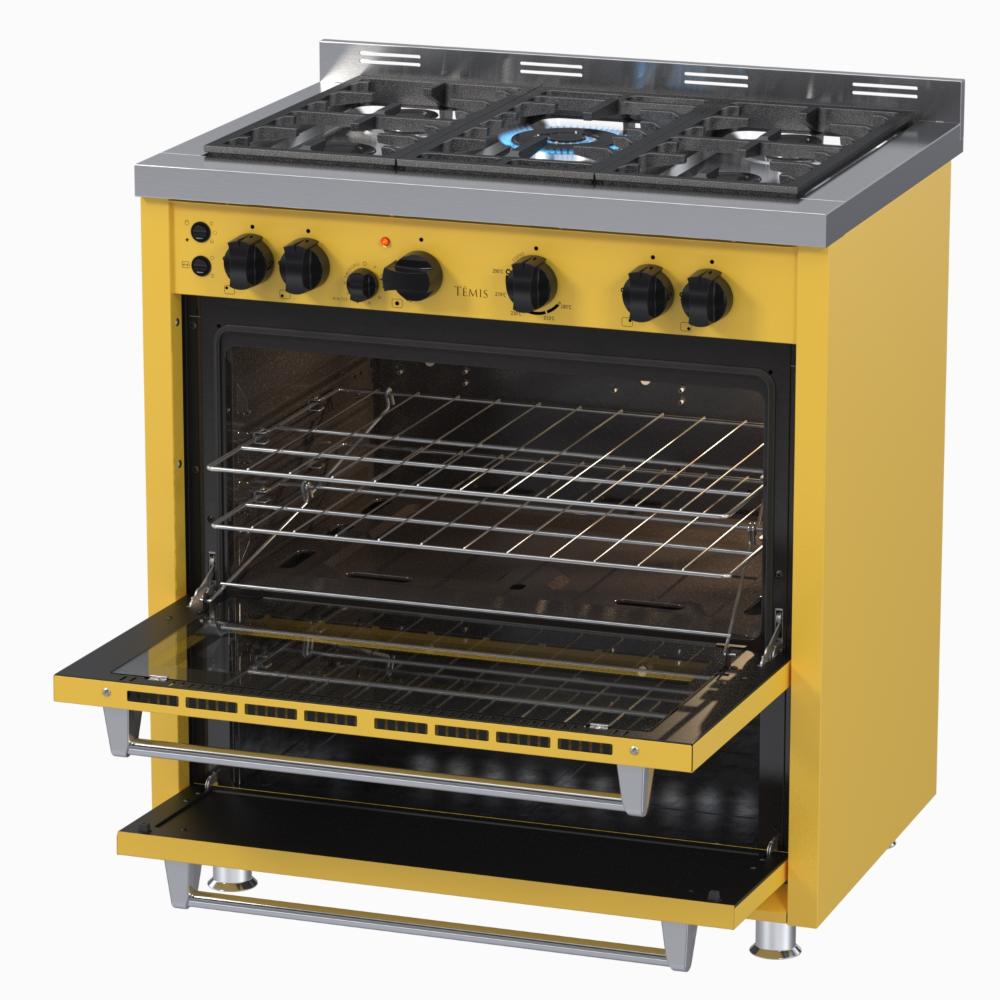 Fogao a Gas 5 Bocas Venax Temis Amarelo