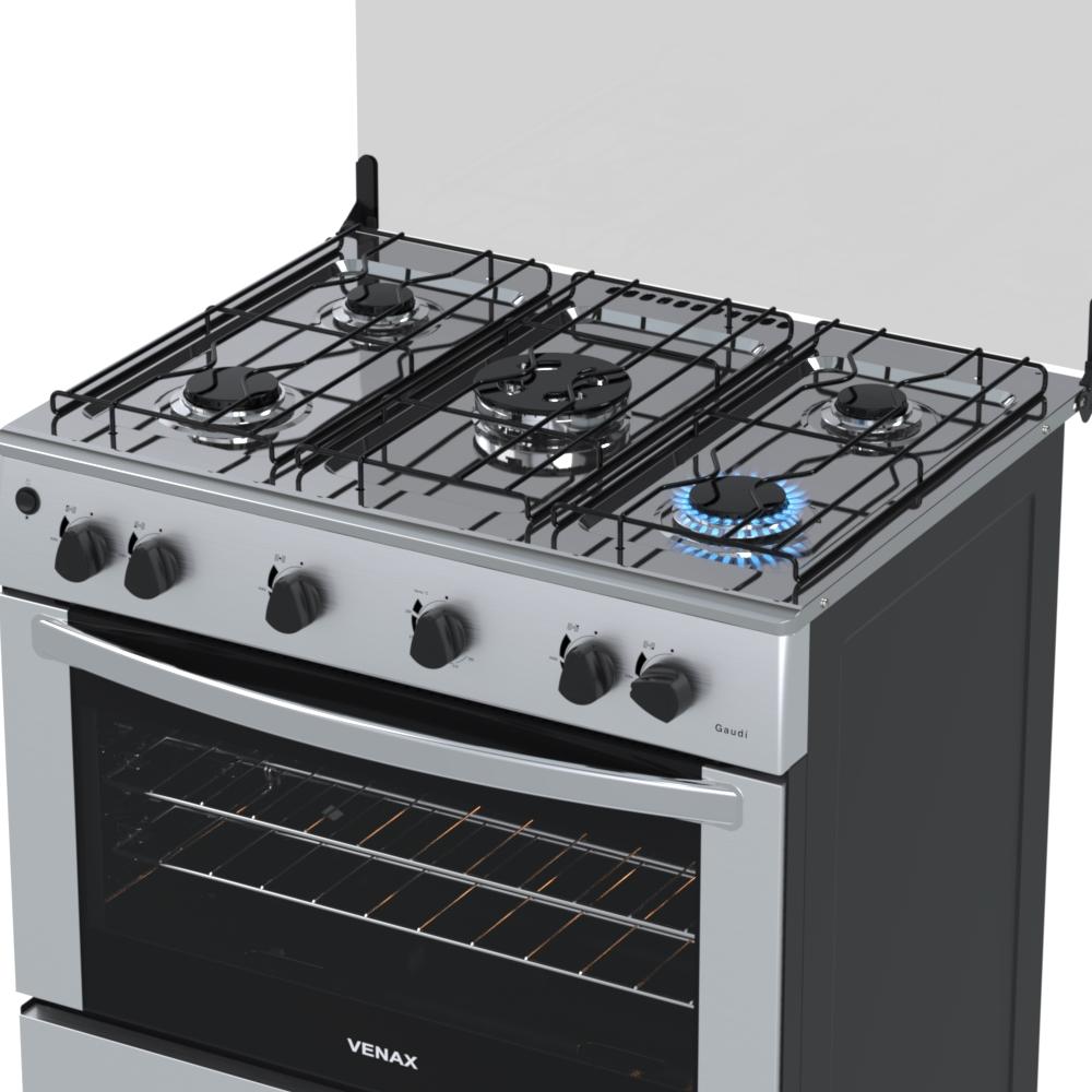 Fogao a Gas 5 Bocas Venax Gaudi GIII Inox