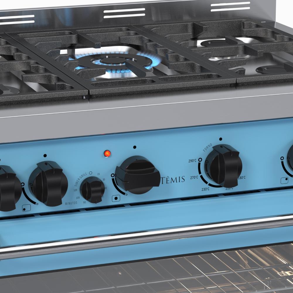 Fogao a Gas 5 Bocas Venax Temis Azul