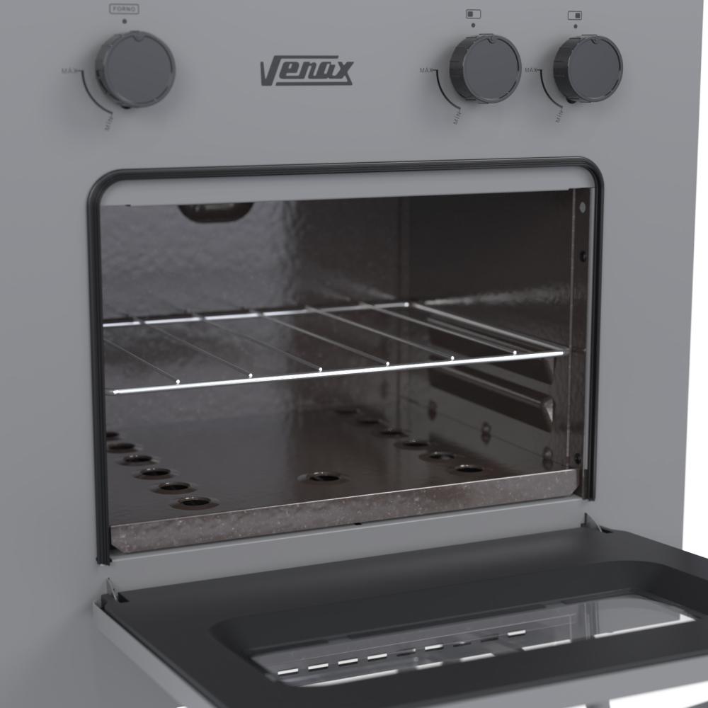 Fogao a Gas 2 Bocas com Forno Venax Mini Cook Grafite