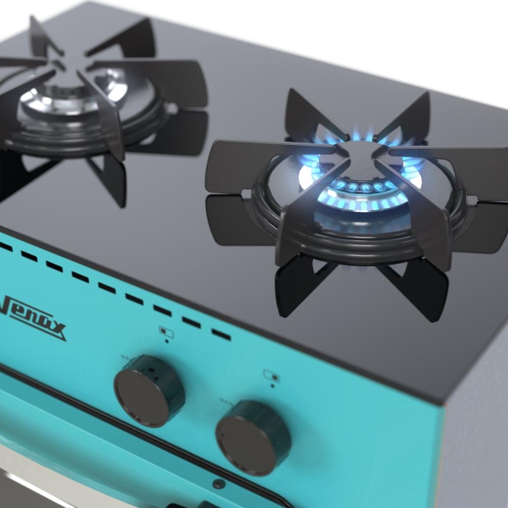 Fogao a Gas 2 Bocas com Forno Venax Mini Cook Verde