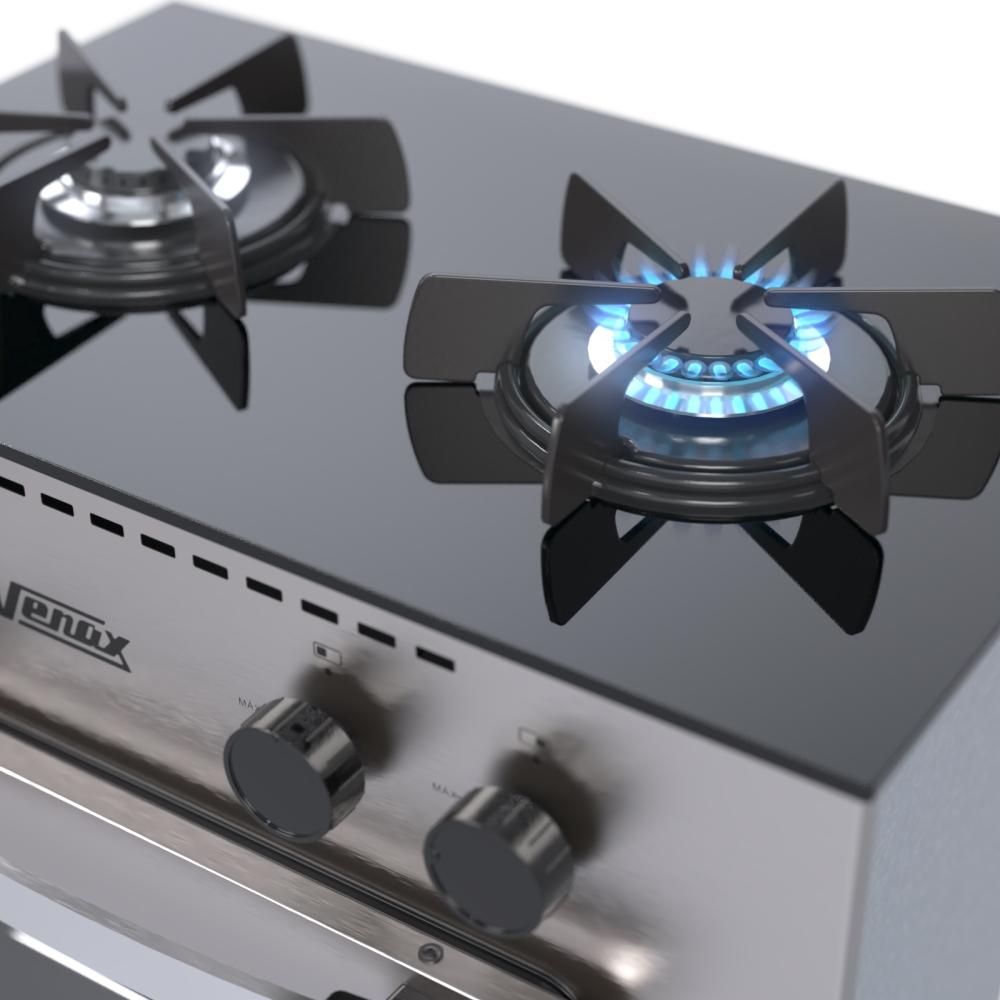 Fogao a Gas 2 Bocas com Forno Venax Mini Cook Inox