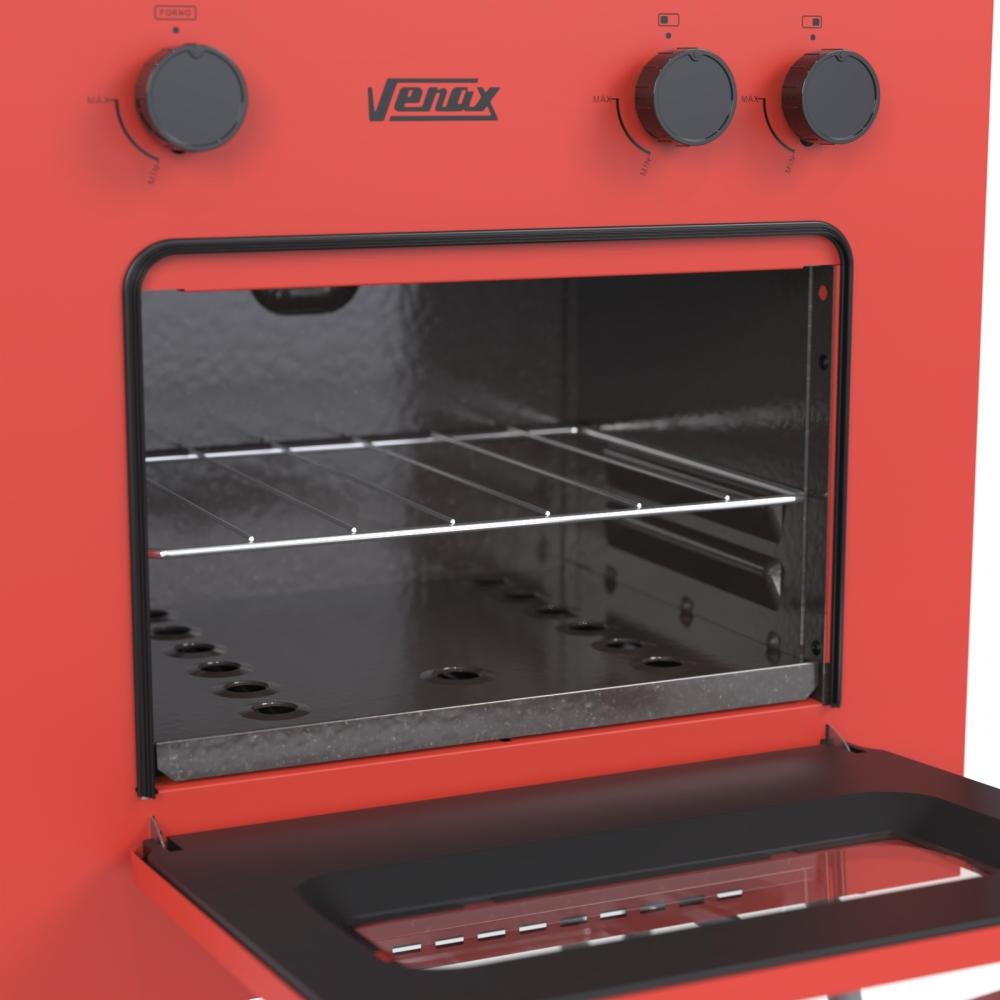 Fogao a Gas 2 Bocas com Forno Venax Mini Cook Vermelho
